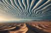 Les lignes nuageuses sont en fait des nuages assez courants, mais pas toujours aussi bien dessinés. Reproduction générée avec l'intelligence Artificielle. © Karine Durand, Image Bing